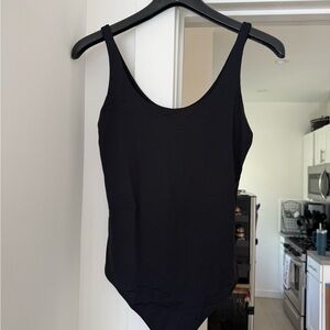 Black Scoop-neck Bodysuit